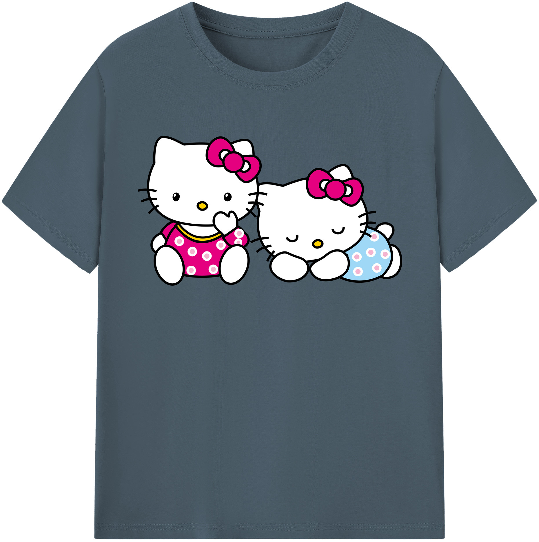 （画像用） Hello Kitty ハローキティ 綿100％半袖Tシャツ（フロントプリント）
